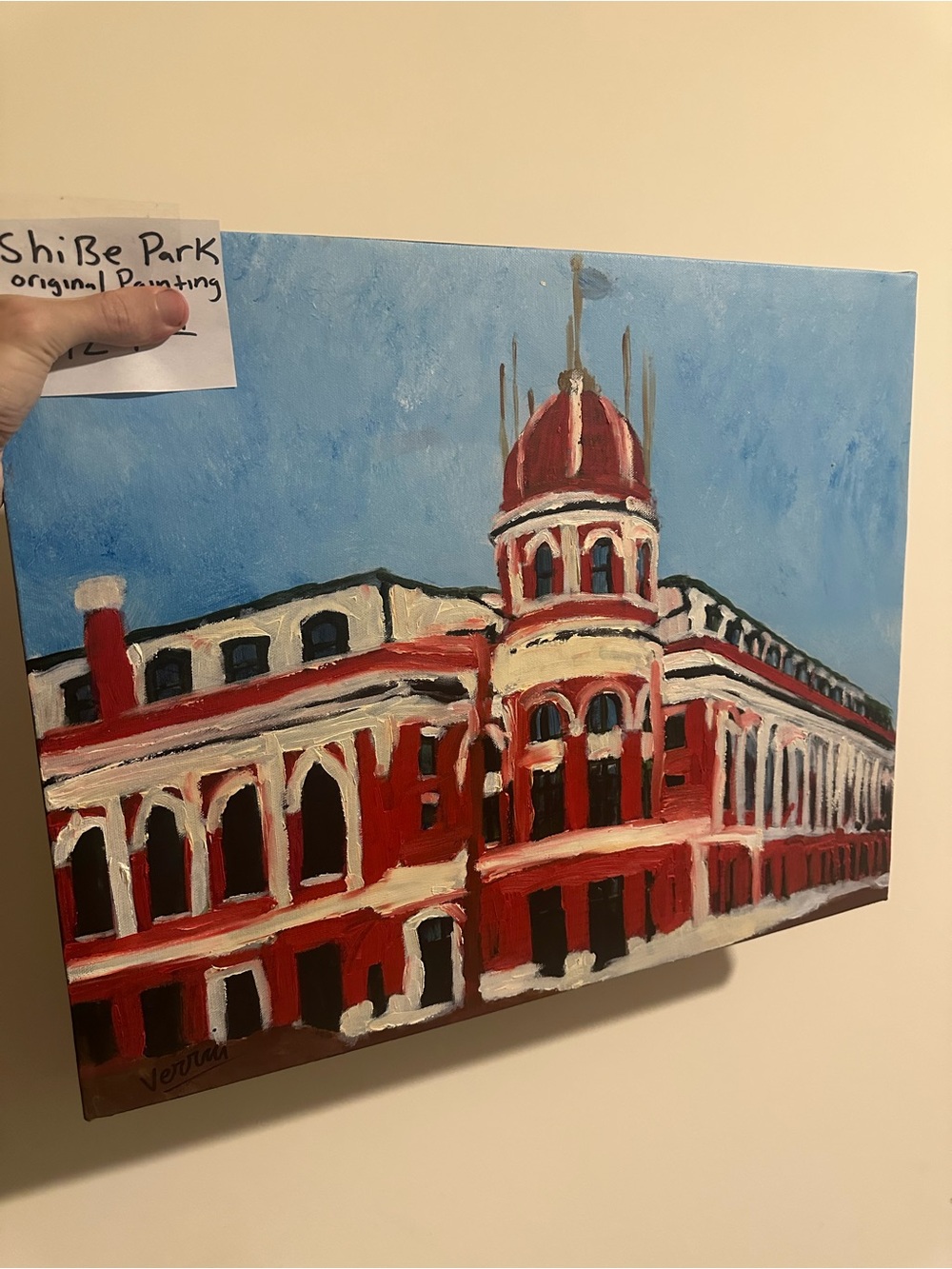 Connie Mack stadium shibe park Original Painting 16x20 1/1 on canvas
